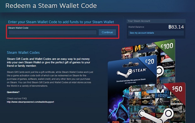 steam wallet code